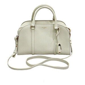 Saint Laurent Duffle Lock Bag Leather White